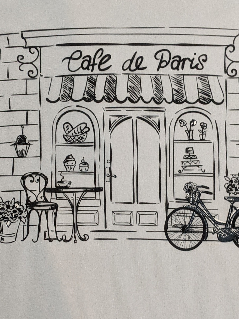 Cafe de Paris Graphic Tee in Light Blue - Picture 3 of 4